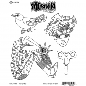 Dylusions, Cling Mount Stamps, Clockwork, DYR64657, clock key