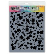 Dylusions Large Stencil: It's Raining Cats - DYS49791
