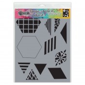 Dylusions Large Stencil & Mask: 2" Quilt - DYS75332
