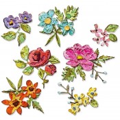 Sizzix Thinlits Die Set: Brushstroke Flowers, Mini 666284