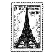 Stampers Anonymous Wood Mounted Stamp - Eiffel Post J2-732