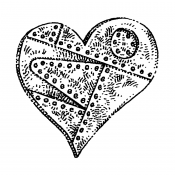 Stampers Anonymous Wood Mounted Stamp - Riveted Heart H2-1110