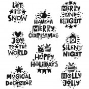 Tim Holtz Cling Mount Stamps: Holiday Whatnots CMS496