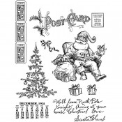 Tim Holtz Cling Mount Stamps: Santa Visit CMS500