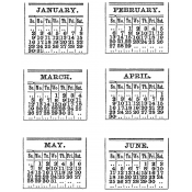 Tim Holtz Cling Mount Stamps - Calendar 1 CMS034