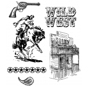 Tim Holtz Cling Mount Stamps - Wild West CMS109