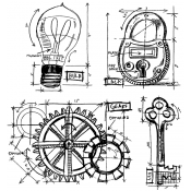Tim Holtz Industrial Blueprint CMS149