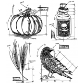 Tim Holtz Cling Mount Stamps - Halloween Blueprint 2 CMS167