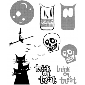 Tim Holtz Cling Mount Stamps - Halftone Halloween CMS199
