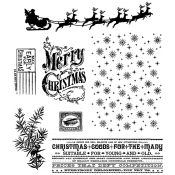 Tim Holtz Cling Mount Stamps - Christmas Nostalgia CMS207