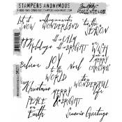 Tim Holtz Cling Mount Stamps - Mini Handwritten Holidays CMS211