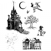Tim Holtz Cling Mount Stamps - Haunted House CMS308