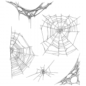 Tim Holtz Cling Mount Stamps - Tangled Webs CMS346
