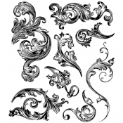 Tim Holtz Cling Mount Stamps - Scrollwork CMS367