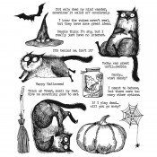 Tim Holtz Cling Mount Stamps: Snarky Cat Halloween CMS407