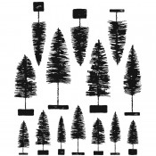 Tim Holtz Cling Mount Stamps: Bottlebrush Trees - CMS455