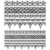 Tim Holtz Cling Mount Stamps: Crochet Trims CMS480