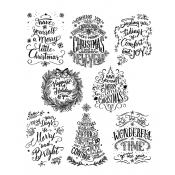 Tim Holtz Cling Mount Stamps - Mini Doodle Greetings CMS287