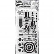 Tim Holtz Mixed-Media Stamps & Stencil Set THMM139