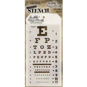 Tim Holtz Layering Stencil - Eye Chart THS010