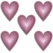 Sizzix Thinlits Die Set: Stacked Tiles, Hearts - 665858
