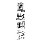 Tim Holtz Blueprint Strip Stamps - Valentine THMB004