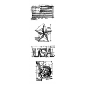 Tim Holtz Blueprint Strip Stamps - Americana THMB006