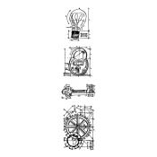 Tim Holtz Blueprint Strip Stamps - Industrial THMB009