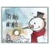 Brett Weldele Cling Mount Stamps - Blizzy the Happy Snowman BWC015