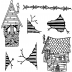 Dylusions Cling Mount Stamps - This Old House DYR38306